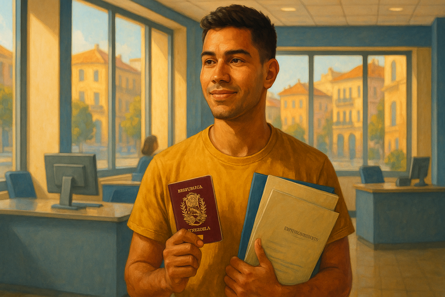venezolano en España con NIE y pasaporte en banco, requisitos para no residentes