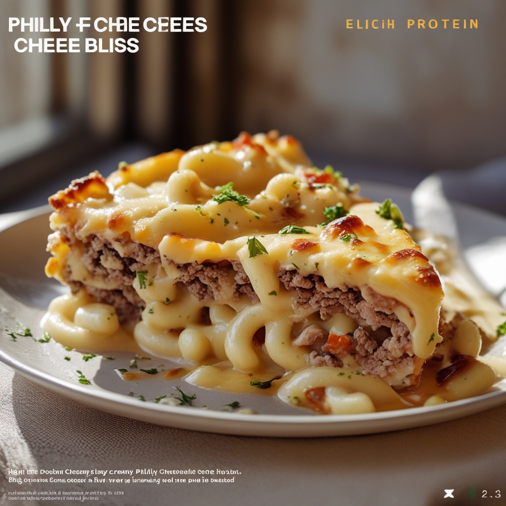 High-Protein Creamy Philly Cheesesteak Mac & Cheese Bliss - Easy & Delicious Comfort Food