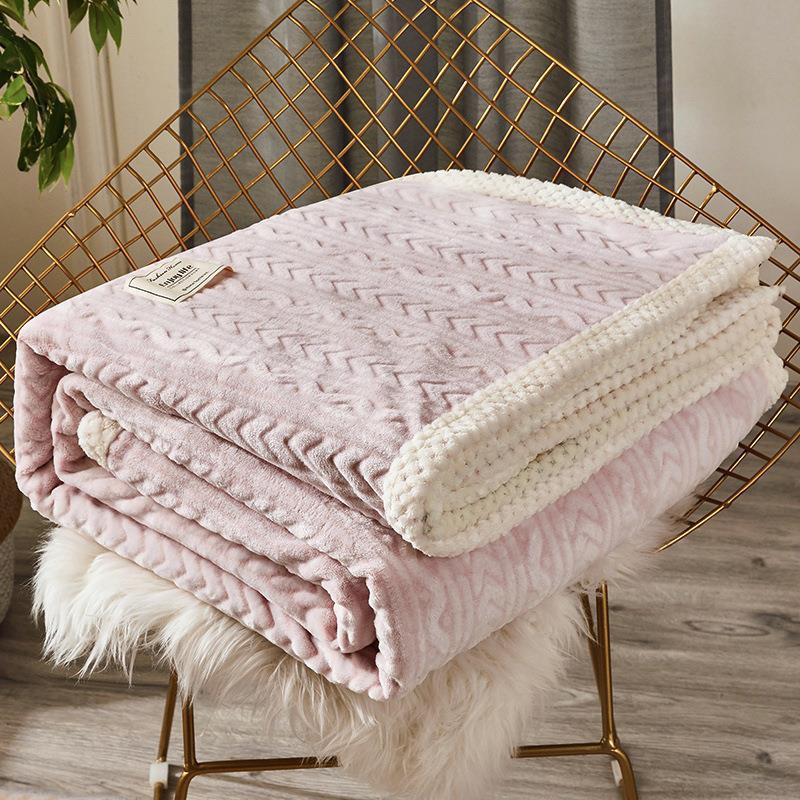 Solid Color Flannel Throw Blanket, Warming for Fall and Winter