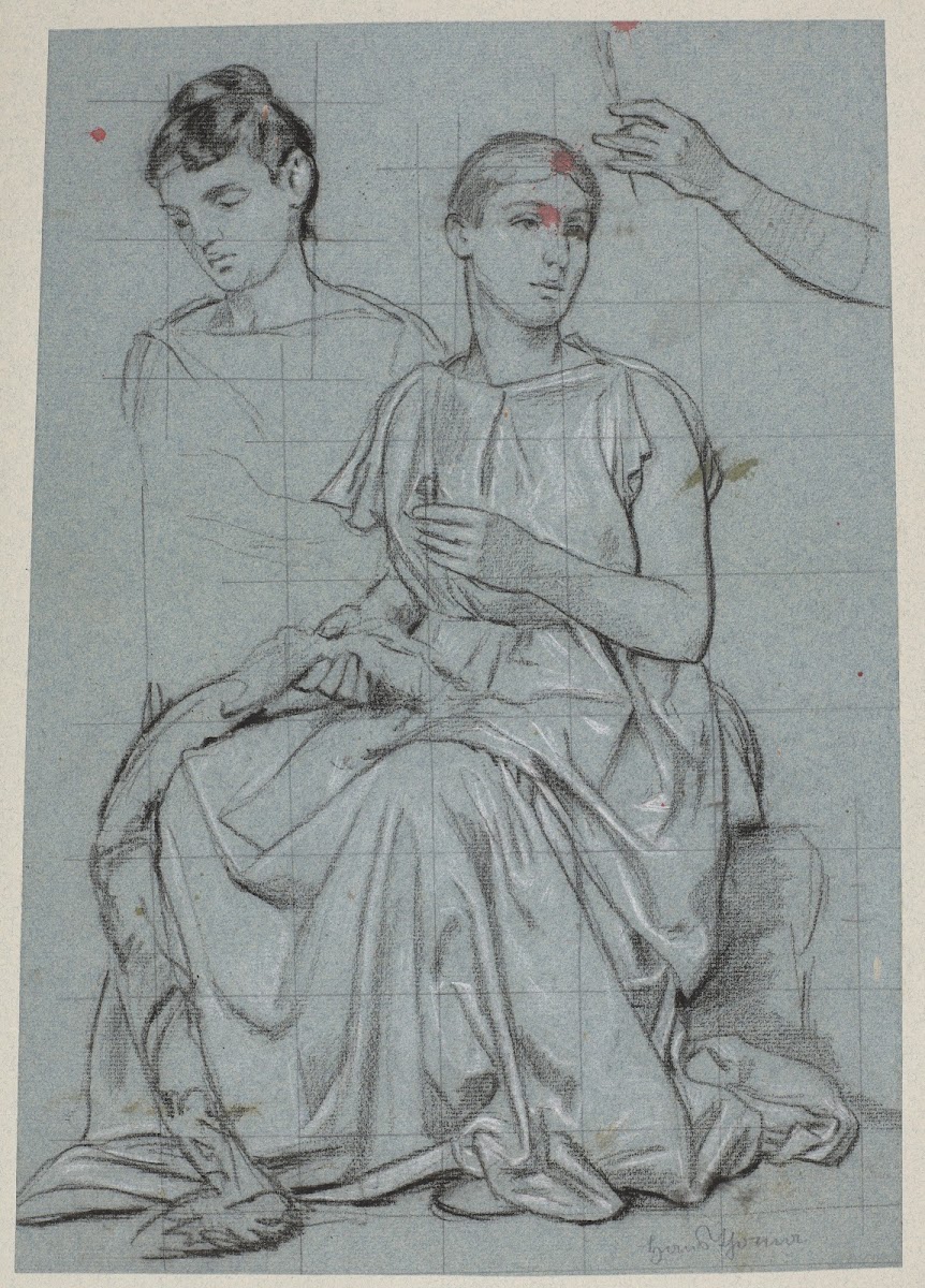 Studies of a Woman Making a Wreath 1890
