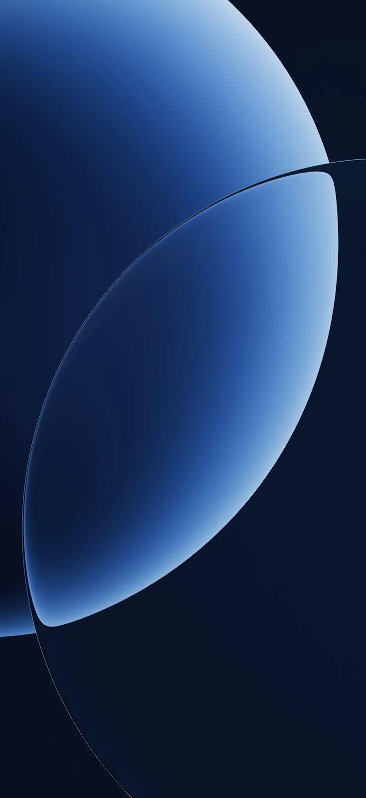 Abstract Blue Spherical Curves - Digital Abstract Art iPhone Wallpaper (940x2048)