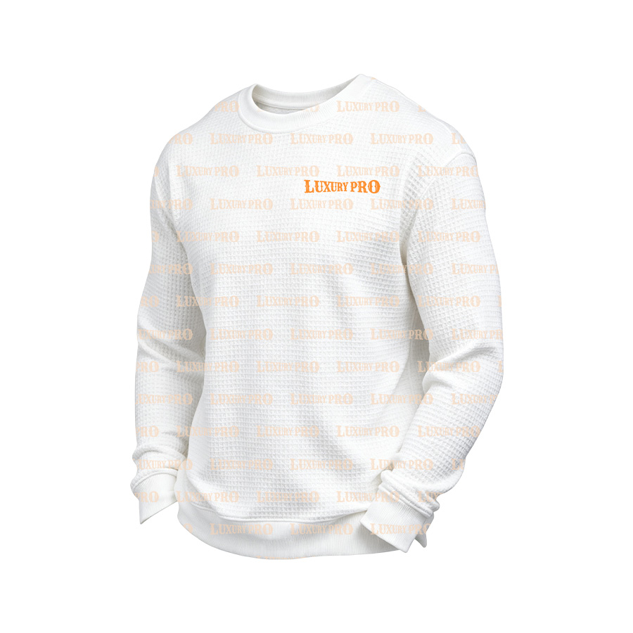 AOP Waffle Knit Crewneck Sweatshirt