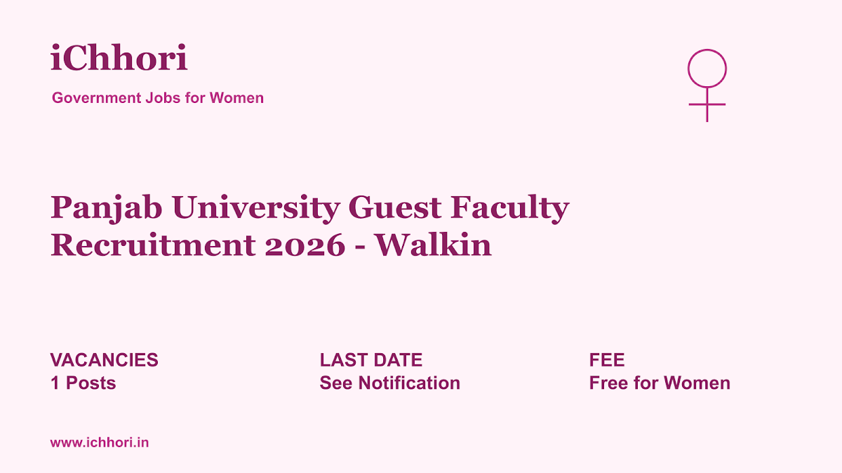 Panjab University Guest Faculty Recruitment 2026 - Walkin - iChhori