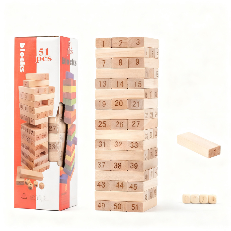 Holz-Stapelspiel, 48–51 Teile