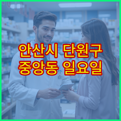 안산시 단원구 중앙동 일요일 약국 영업 약국 찾기 및 복약 상담 가능