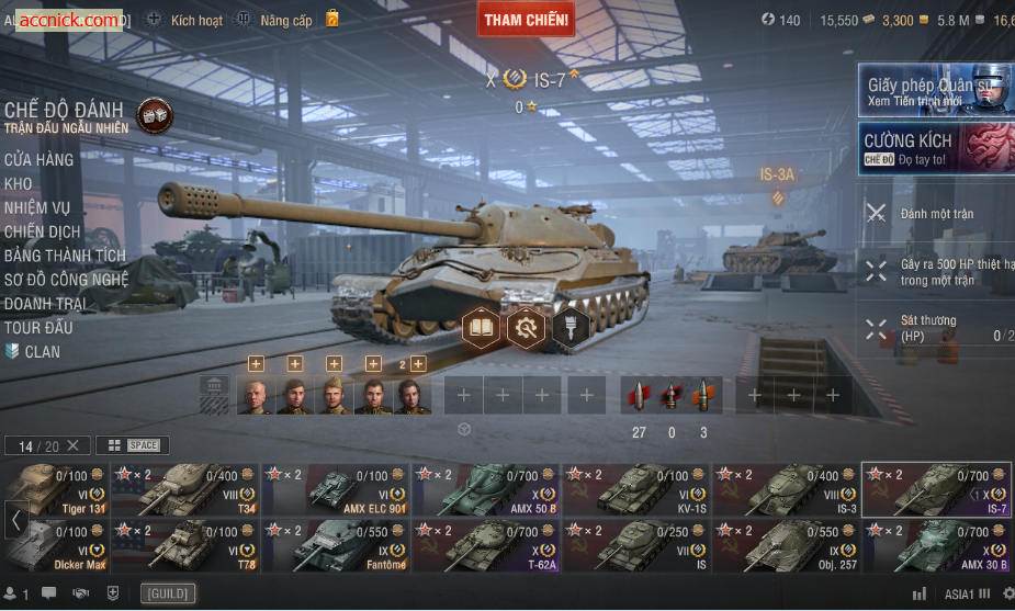 Shop acc WoT PC có 4 tank cấp 10 và Hơn 15K trái phiếu cùng...
