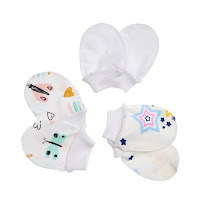 Царапки Twins для новорожденных трикотаж (0-3 мес) 3 пары мультицвет