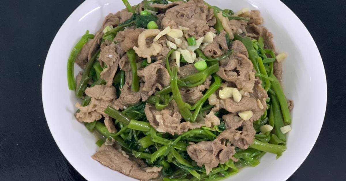 Rau muống xào thịt bò 🥩
