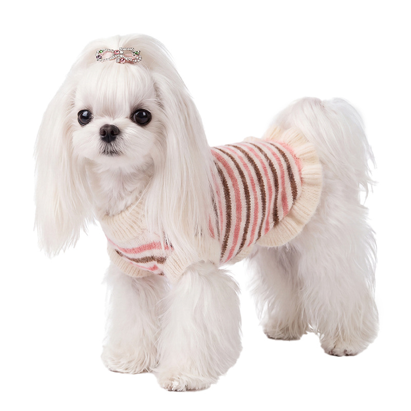 Striped Knitted Sweater for Small Dogs