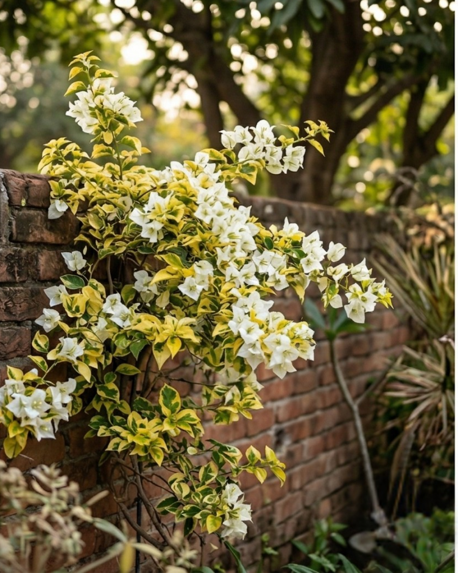 Imported Flame Golden White Bougainvillea Plant — view 4