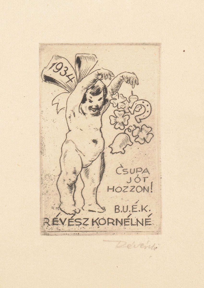 New Years greeting from Kornél Révész 1933