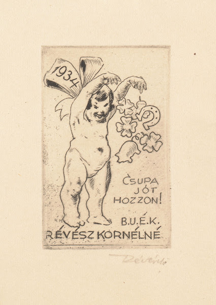 New Years greeting from Kornél Révész 1933