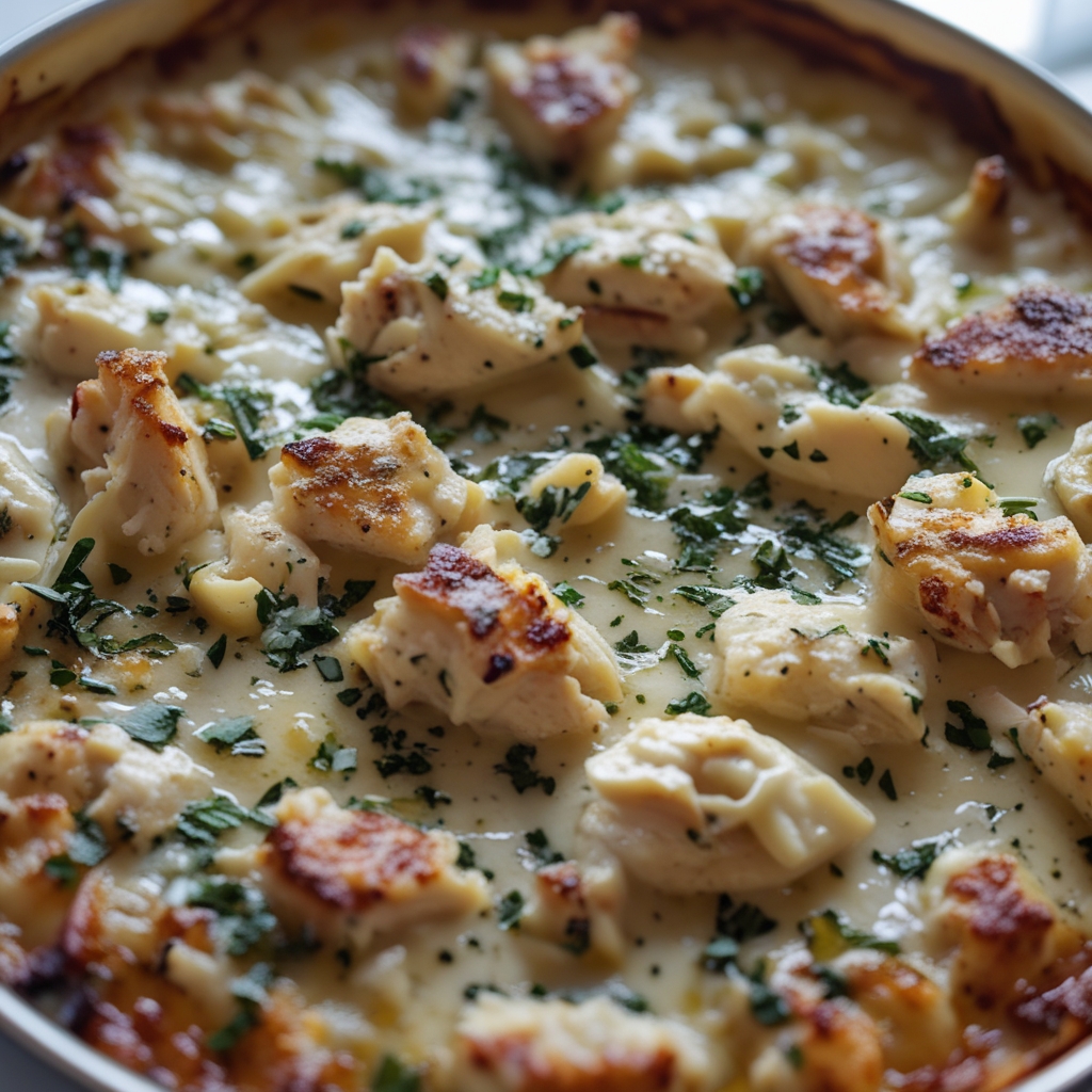 High-Protein Chicken Alfredo Bake for Easy Low-Carb Meal Prep That’s Quick and Delicious