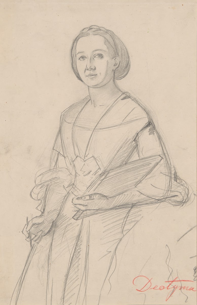 Portrait study of Jadwiga Łuszczewska  Deotyma 1855