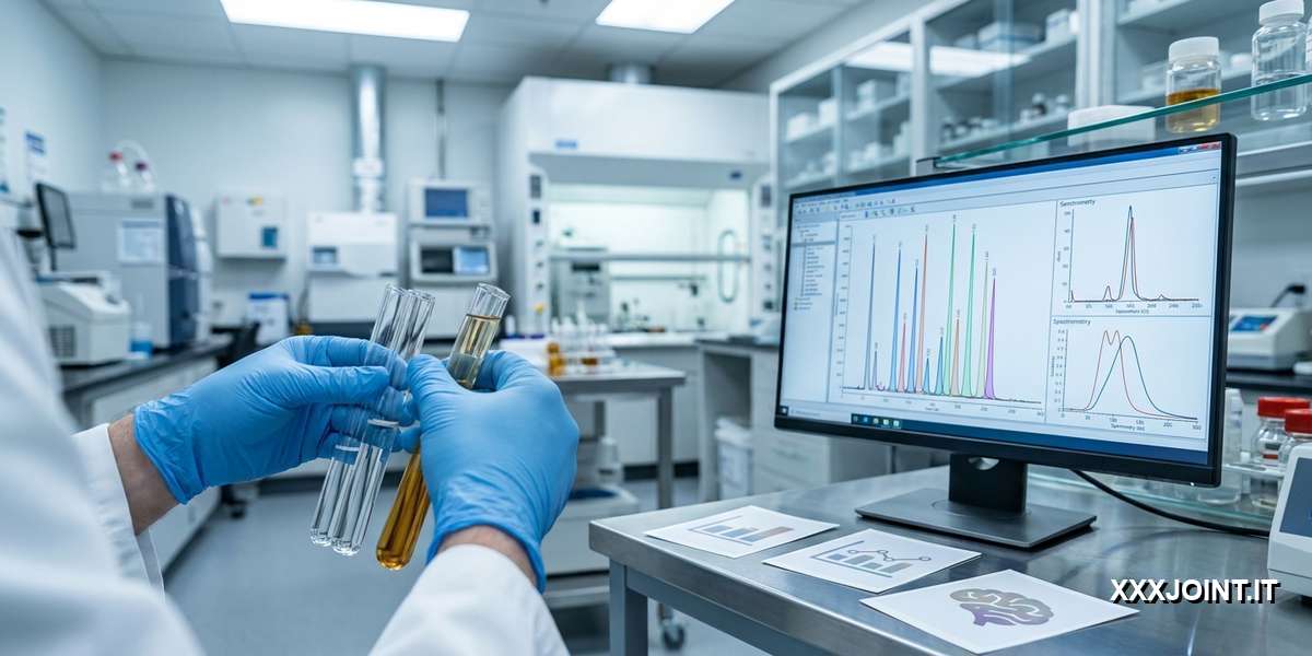 Immagine moderna su test di laboratorio e innovazioni nel settore del THC oggi
