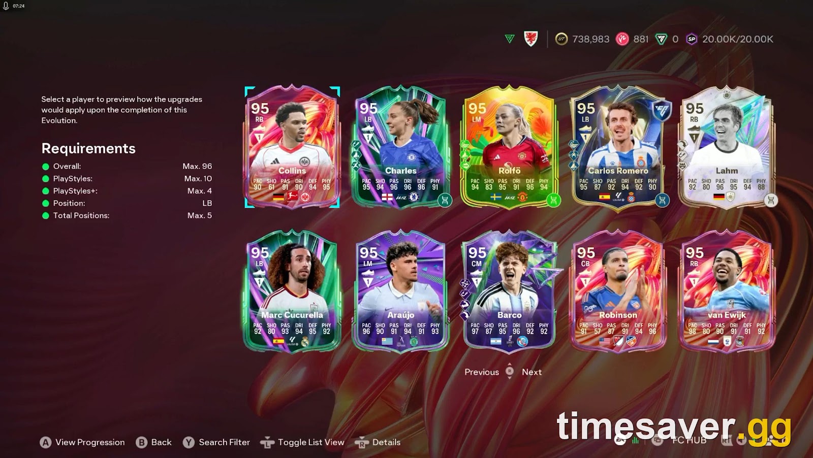 EA FC 26 Striker Instinct EVO SBC — select eligible player from your club with requirements shown