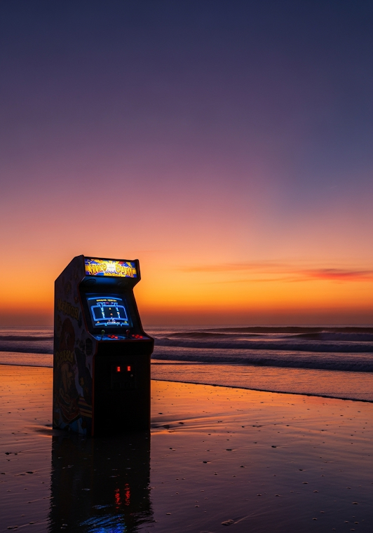 Nostalgic Beach Arcade Sunset
