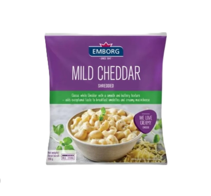 Emborg Mild Cheddar Shredded 200G