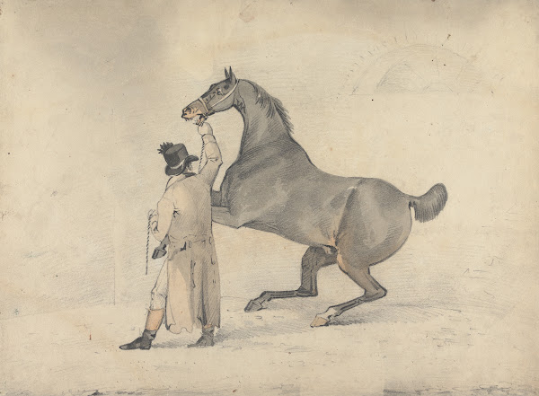 Groom with a Rearing Horse
