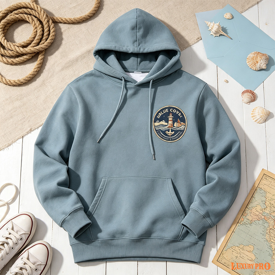 2D Color-Block Hooded Sweatshirt