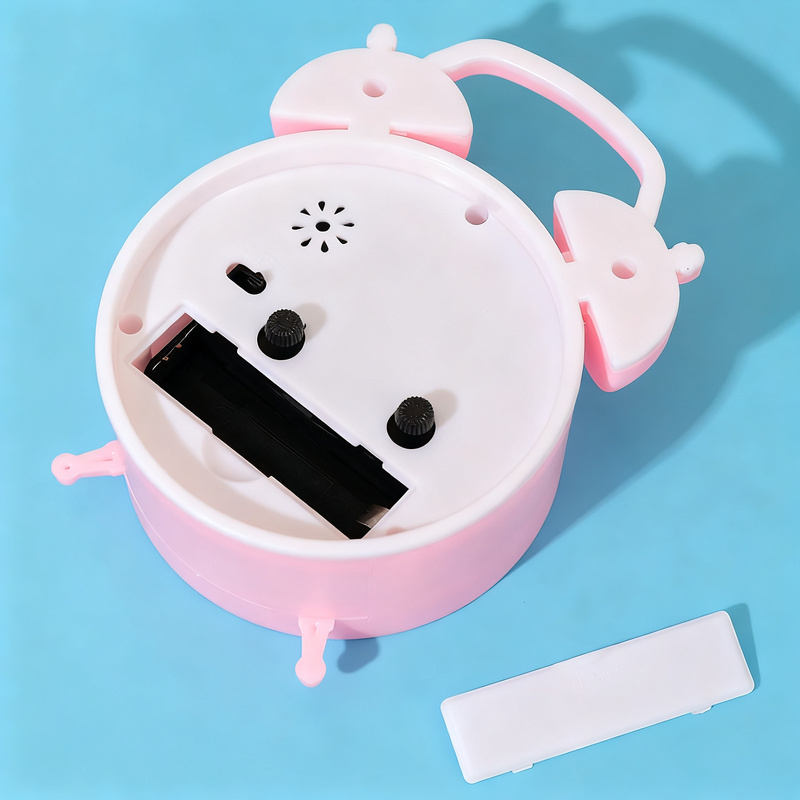 Alarm clock with hands and digital display, 4 cm thick