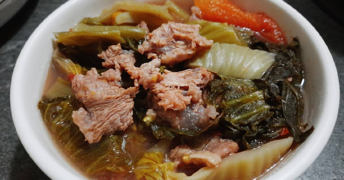 Canh cải chua thịt bò