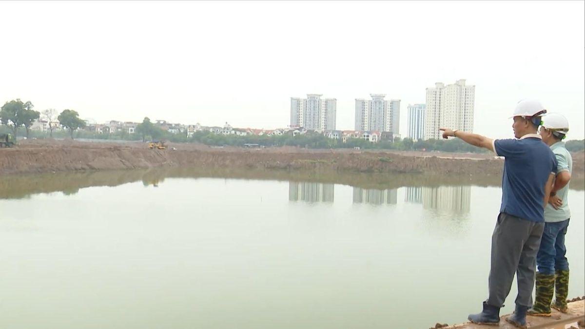 Vượt nắng thắng mưa, gấp rút hoàn thiện công trình chống ngập - Đài Phát thanh và truyền hình Hà Nội