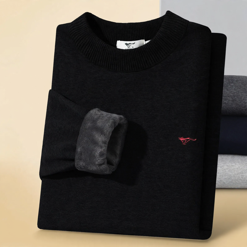 Men's thermal underwear set, padded, with stand-up collar