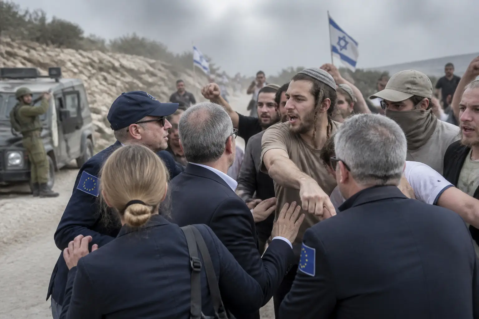 Editorial image for European diplomats attacked by Israeli settlers in West Bank