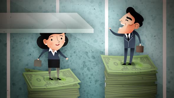 Gender Pay Gap Animation Representing Corporate Glass Ceiling Inequality Free Download – Envato Elements