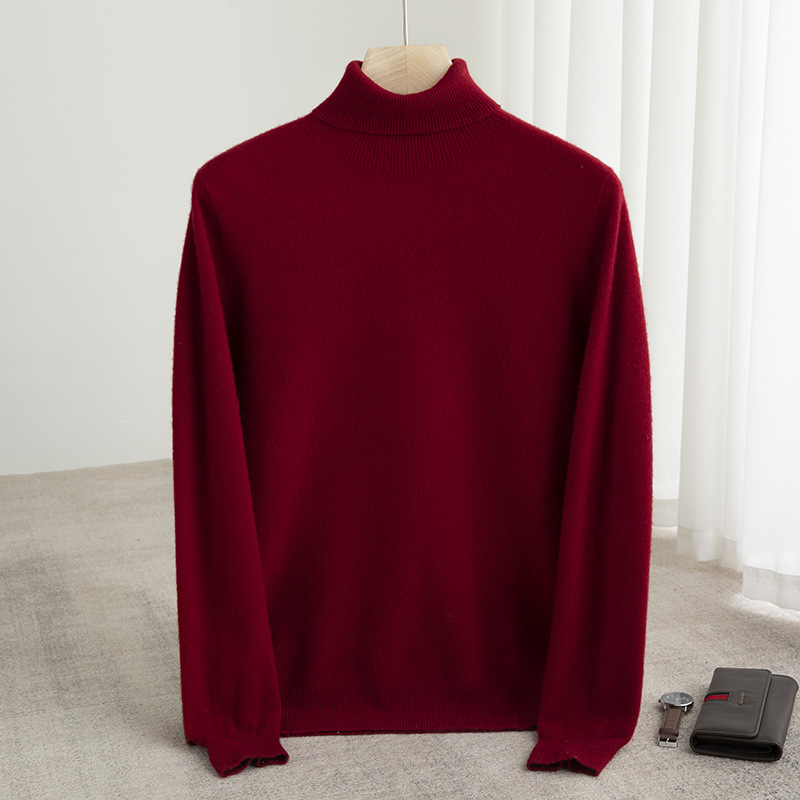 Herren-Rollkragenpullover aus 100% Wolle, nahtlos