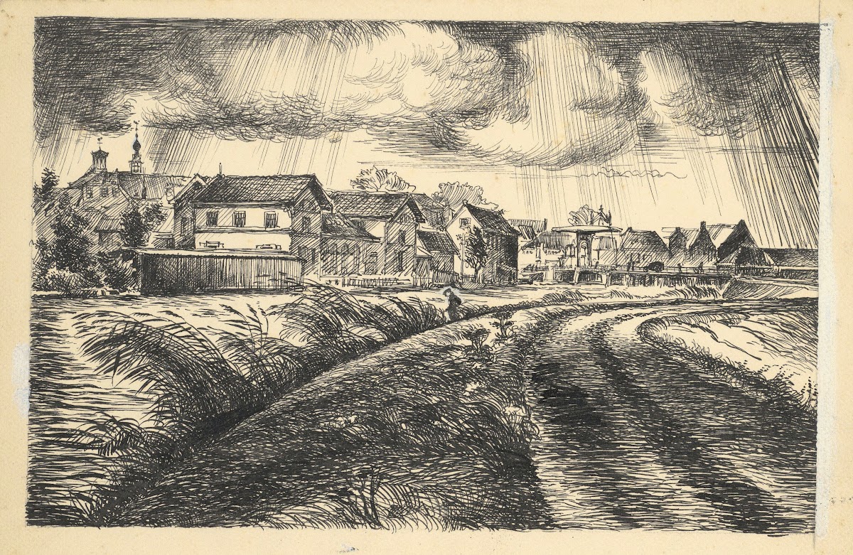 Gezicht vanaf de Oostdijk in de Beemster op Het Witte Huis Purmerend Rechts is d