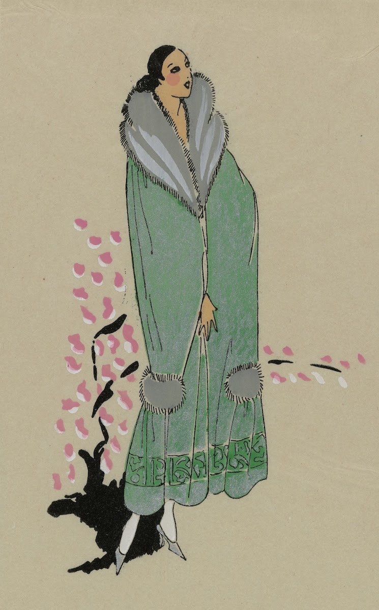 NAÏADE  Ce manteau de satin vert Nil 1923