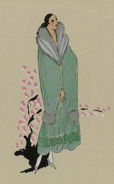 NAÏADE  Ce manteau de satin vert Nil 1923