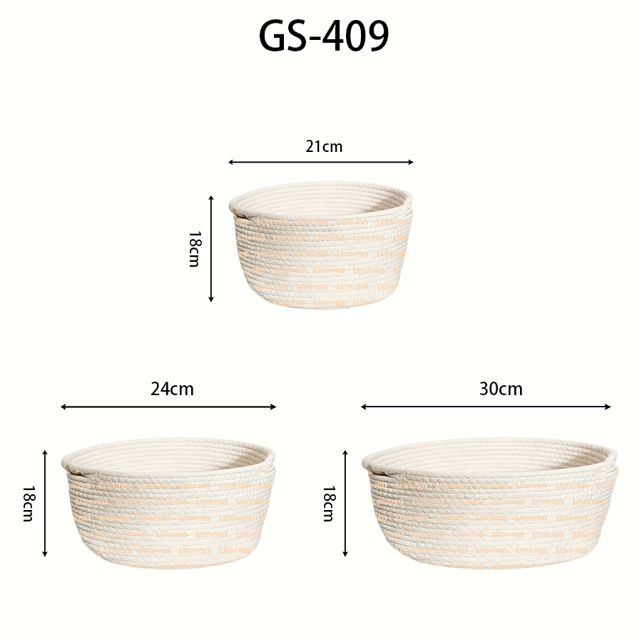 Handmade Cotton Rope Storage Basket - GS-409