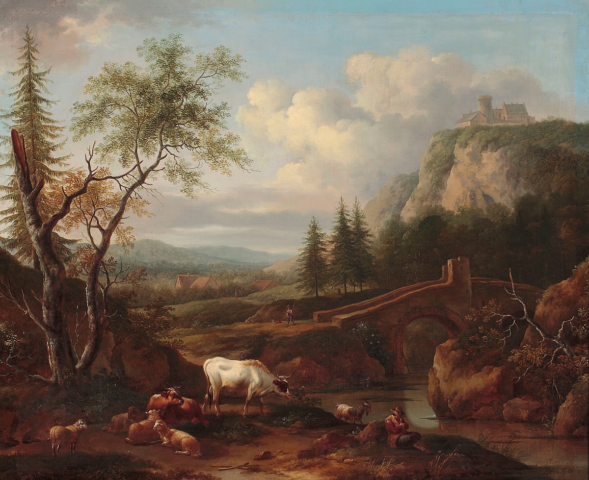 Mountain landscape with a bridge 1767