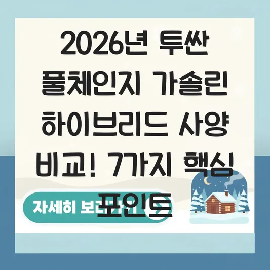투싼 풀체인지 가솔린 하이브리드 사양 비교 대표 이미지