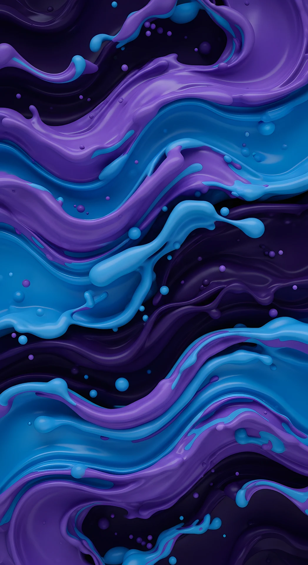 Abstract 3D Sculpted Fluid Paint Texture Purple Blue - Free 4K mobile Wallpaper