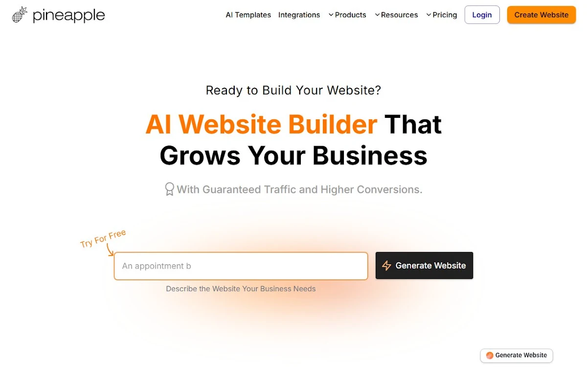 Captura de pineapplebuilder.com