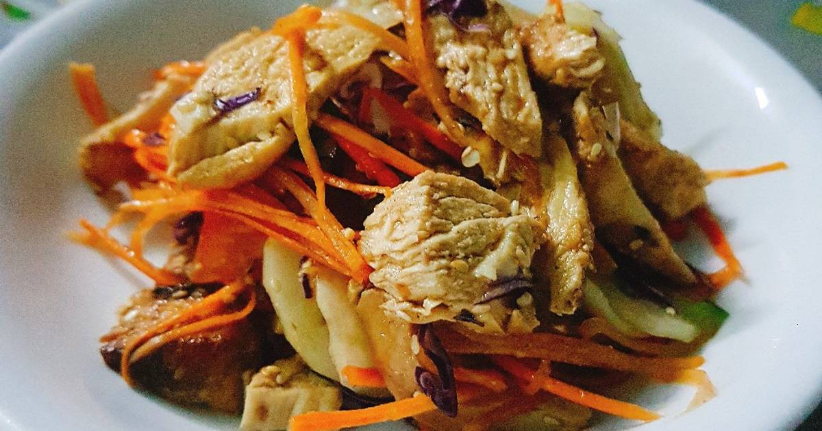 Salad ức gà sốt cam - eat clean