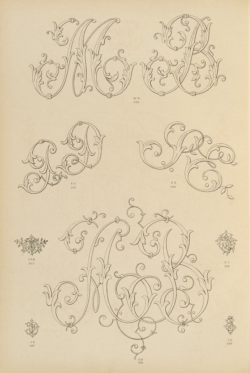 Album de chiffres  monogrammes couronnes de noblesse francaises et etrangeres Pl