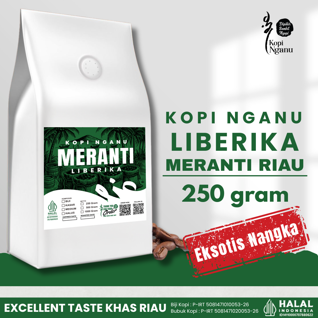 Kopi Liberika kemasan Nganu — supplier kopi liberika Pekanbaru Riau