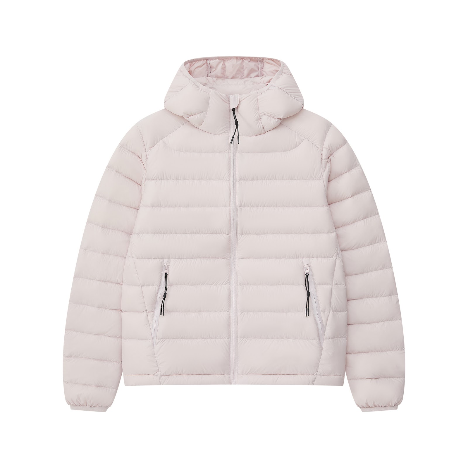 Women's down jacket with hood, padded, warm