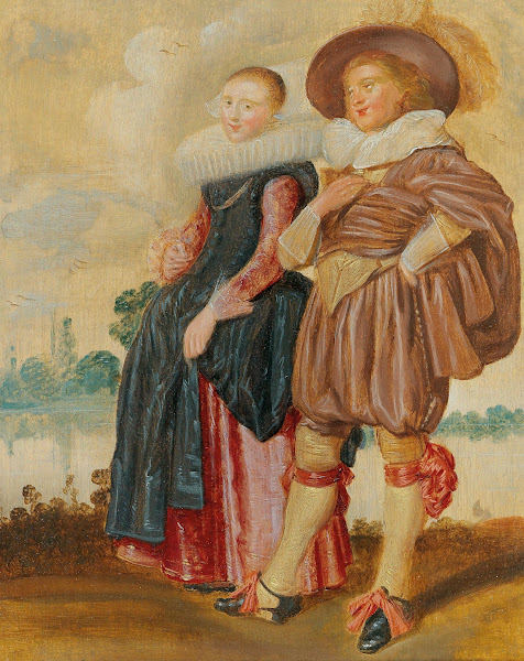 An Elegant Couple Standing By A River