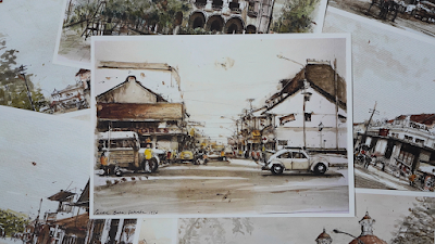 New Edition Watercolor Art Print - Indonesian Heritage Architecture