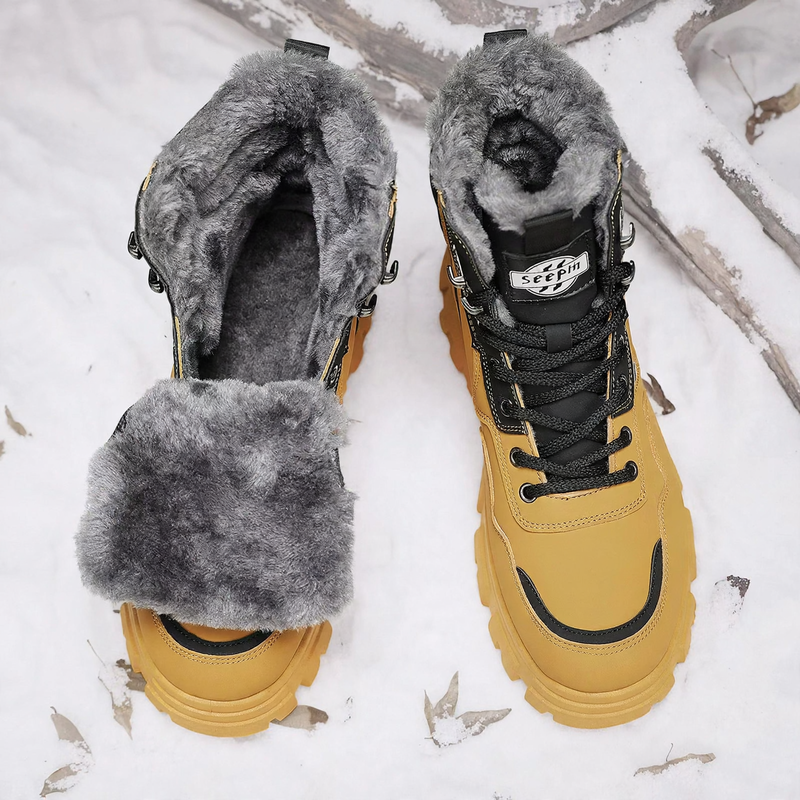 Men's winter boots, lined, water-repellent