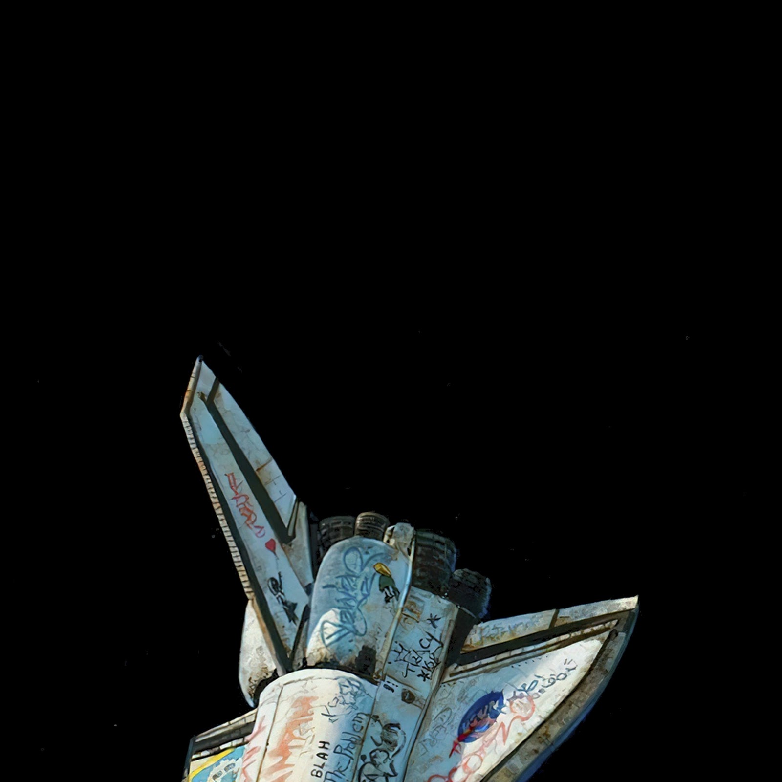 Download Graffiti Covered Space Shuttle Full HD iPhone
