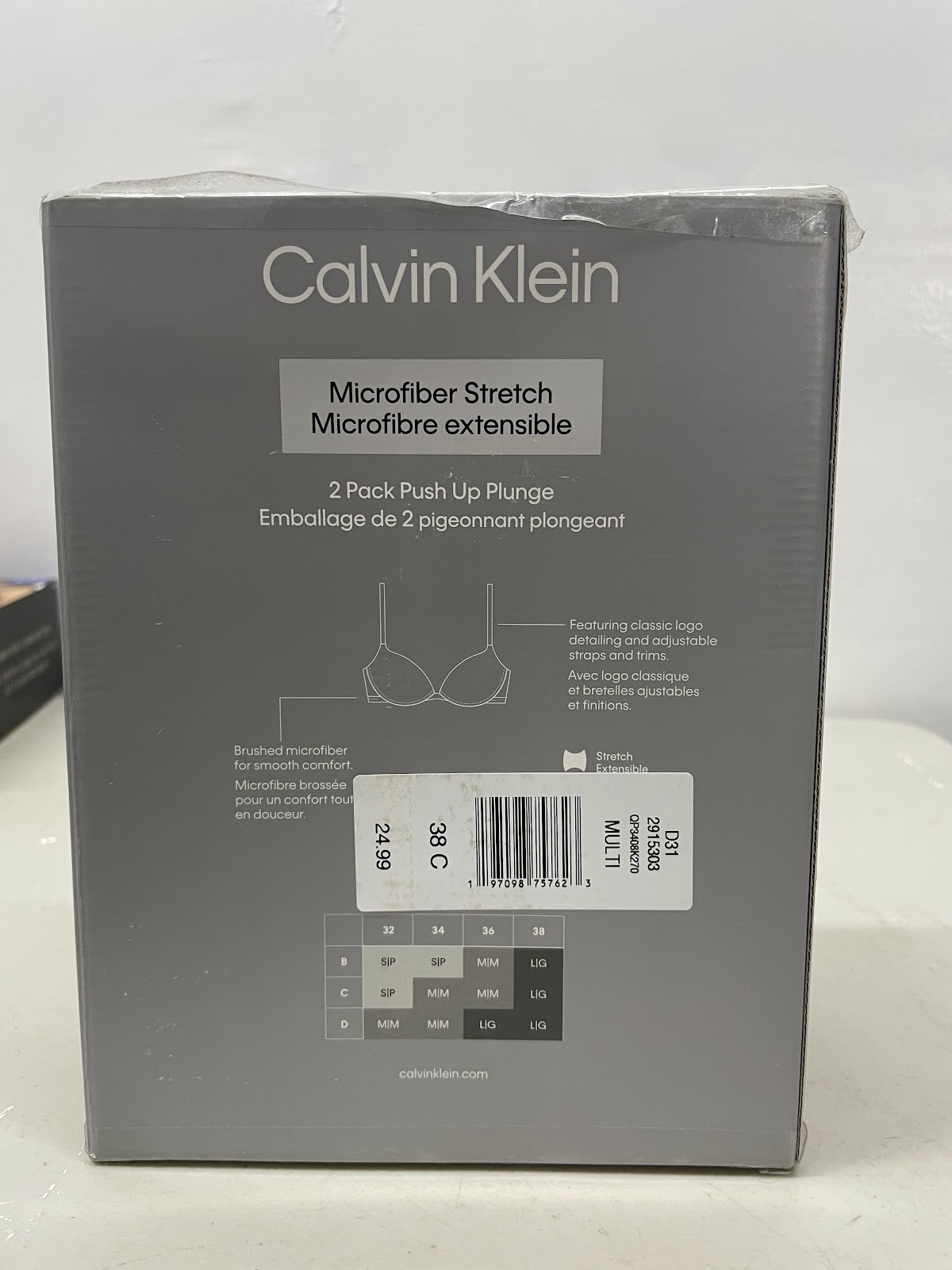CK Bra 2pack Black Nude 38C #2143