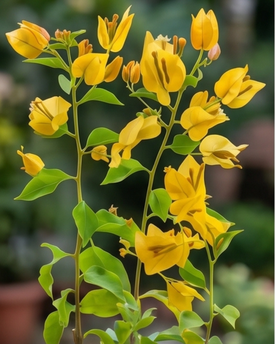 Imported Lemon Yellow Jinda Bougainvillea Plant — view 4