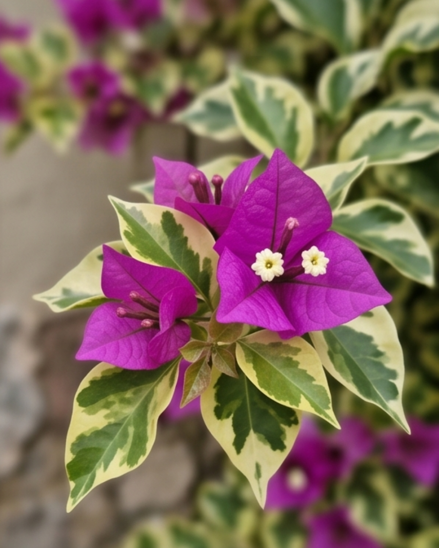 Imported Purple Star Variegated Bougainvillea Plant — view 2